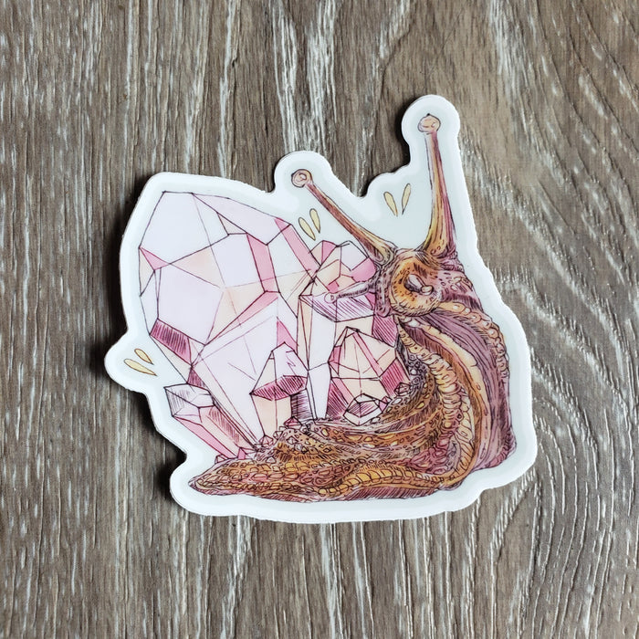 Rose Quartz Snail Vinyl Sticker