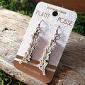 Rosemary Sprig Wooden Earrings