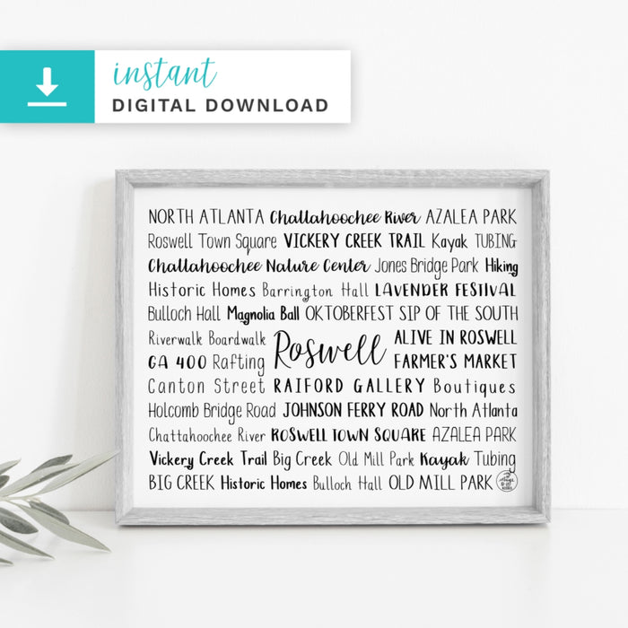 Roswell, GA Digital Download