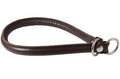 Round Genuine Rolled Leather Choke Dog Collar 25" Long Brown Xlarge