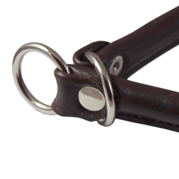 Round Genuine Rolled Leather Choke Dog Collar 25" Long Brown Xlarge