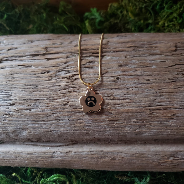 Sad Daisy Charm Necklace