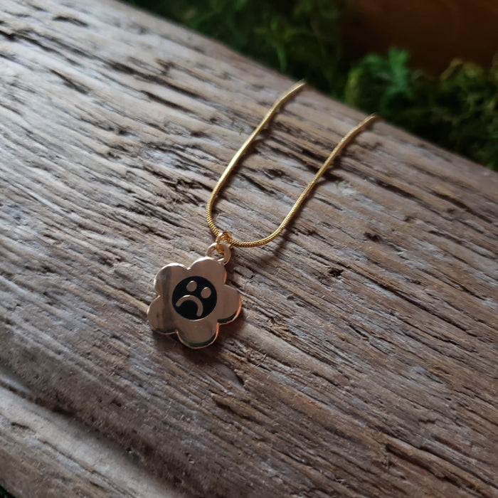 Sad Daisy Charm Necklace