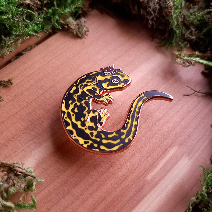 Salamander King Enamel Pin