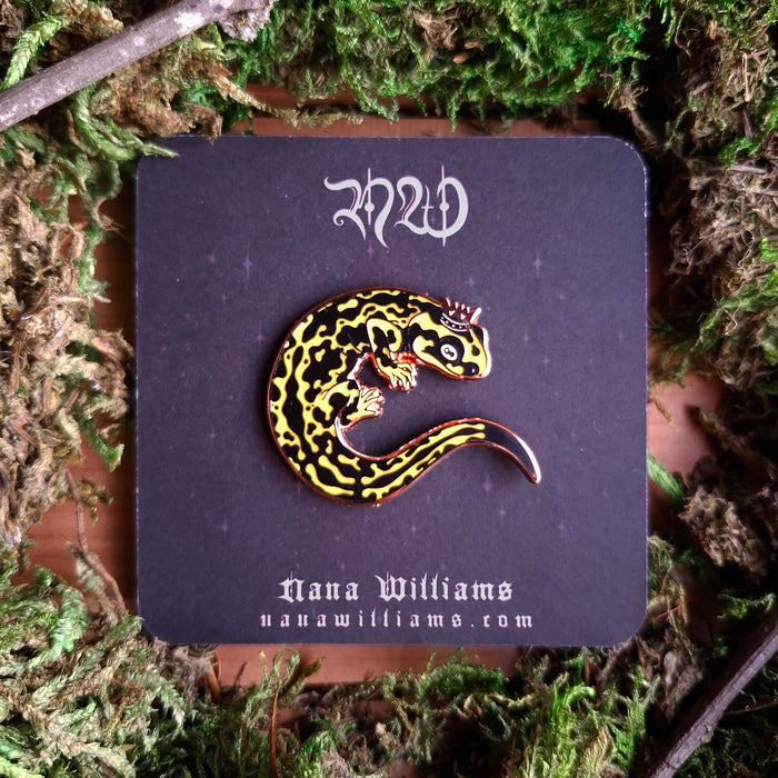 Salamander King Enamel Pin