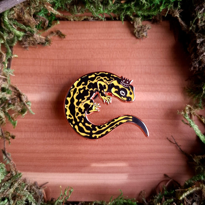 Salamander King Enamel Pin