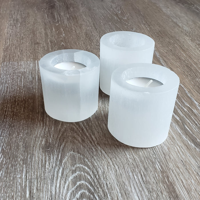 Selenite Tea Light Holders