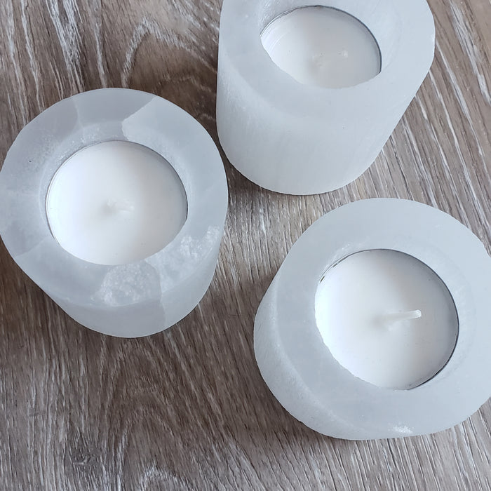 Selenite Tea Light Holders
