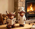 Set of 2 highland cow ornaments