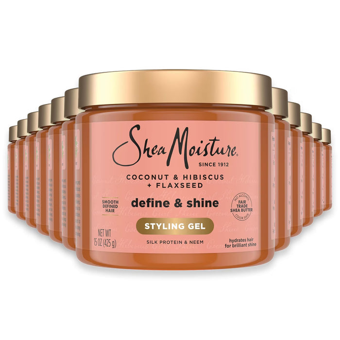 SheaMoisture Coconut & Hibiscus Curl Defining Styling Gel Frizz Control 15 oz - 12 Pack