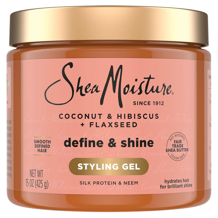 SheaMoisture Coconut & Hibiscus Curl Defining Styling Gel Frizz Control 15 oz - 12 Pack