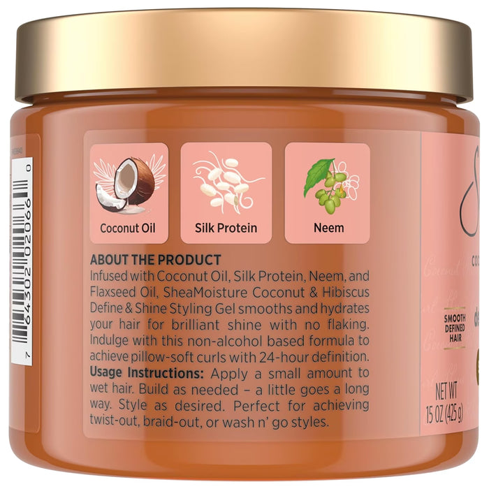 SheaMoisture Coconut & Hibiscus Curl Defining Styling Gel Frizz Control 15 oz - 12 Pack