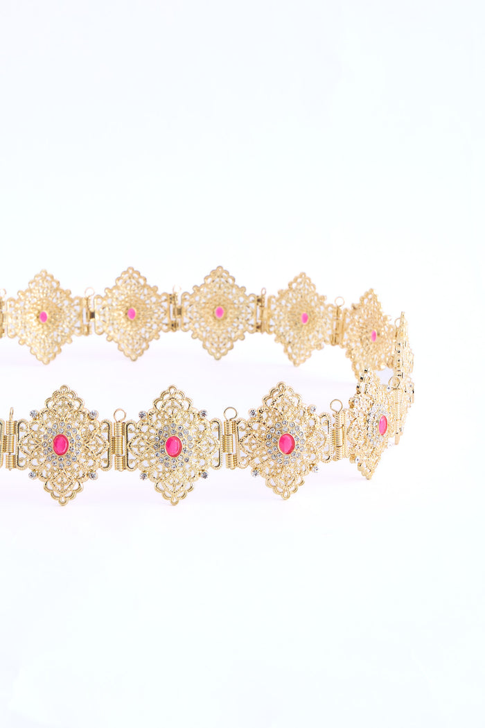 Shin Gold/Fuchsia Belt