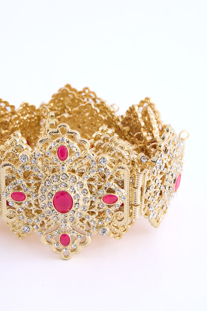 Shin Gold/Fuchsia Belt