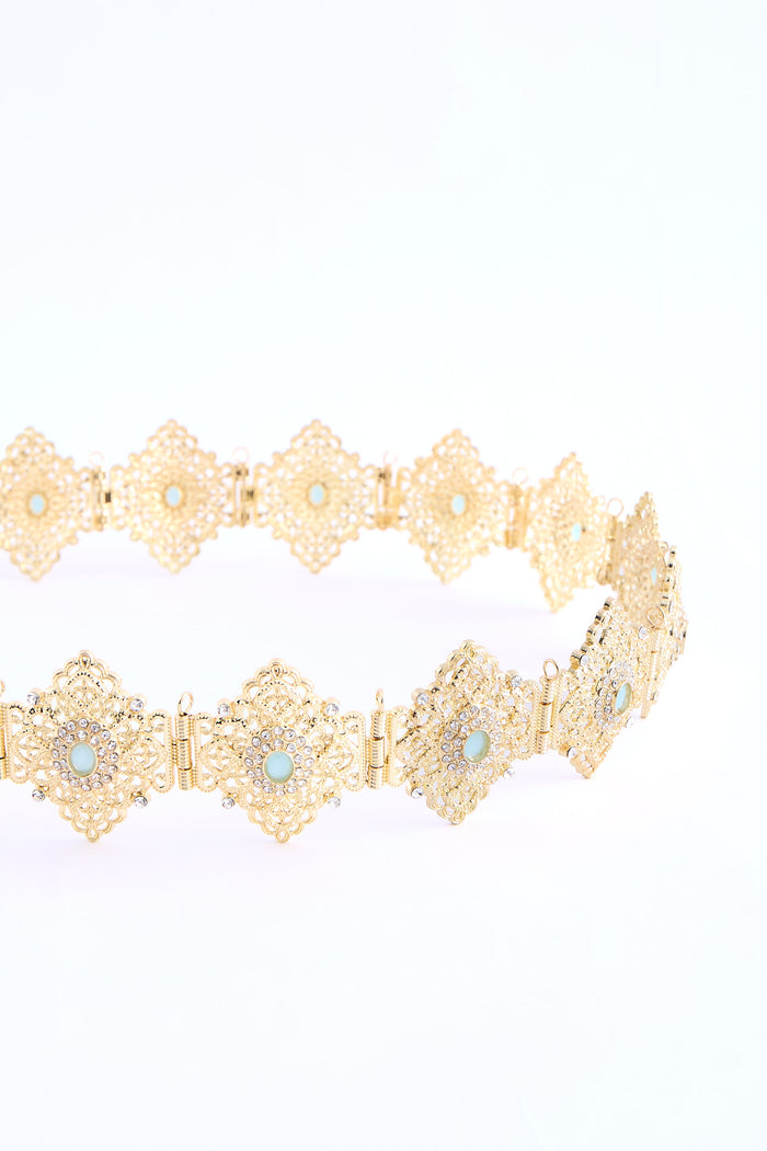 Shin Gold/Turquoise Belt