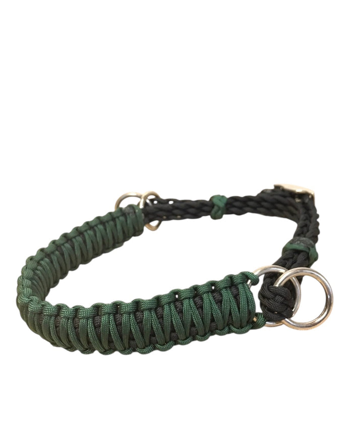 side pull hackamore "with a whoa" Hunter  green bitless attachment.... with black chinstrap...all sizes