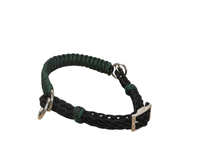 side pull hackamore "with a whoa" Hunter  green bitless attachment.... with black chinstrap...all sizes