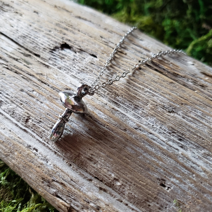 Silver Mushroom Necklace