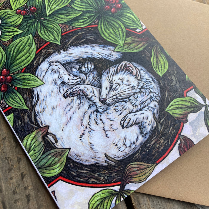 Slumbering Stoat Greeting Card