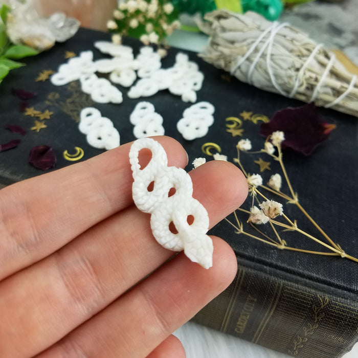 Snake Carved Bone Cabochon