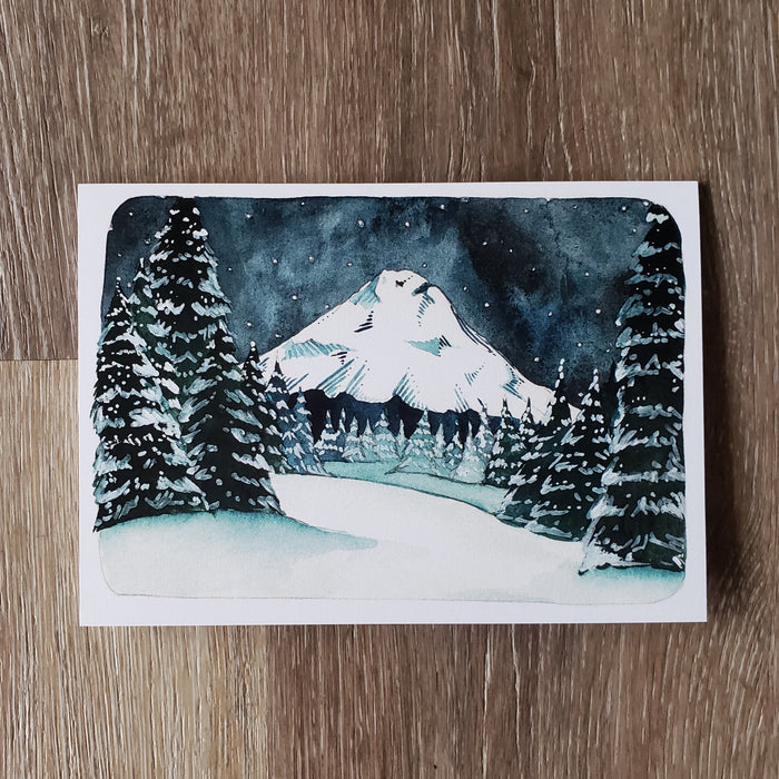 Snowy Mount Hood Greeting Card