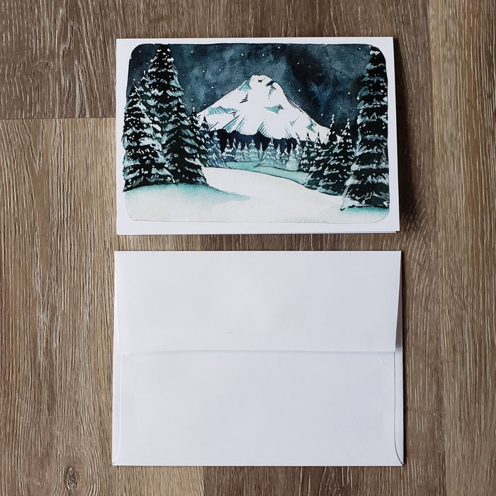 Snowy Mount Hood Greeting Card