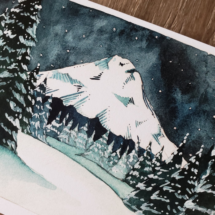 Snowy Mount Hood Greeting Card