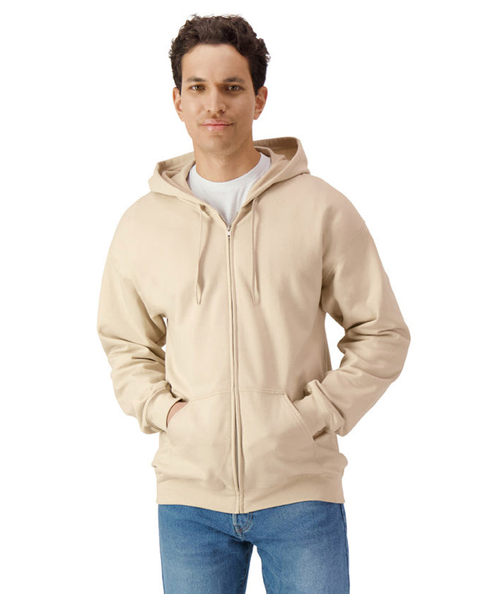 Softstyle midweight fleece adult full-zip hooded sweatshirt
