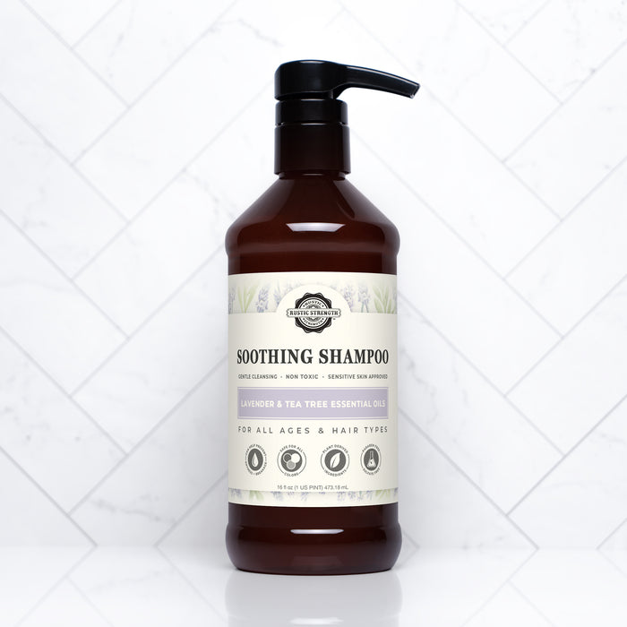 Rustic Strength, Soothing Shampoo, 16oz Plastic, Lavender & Tea Tree