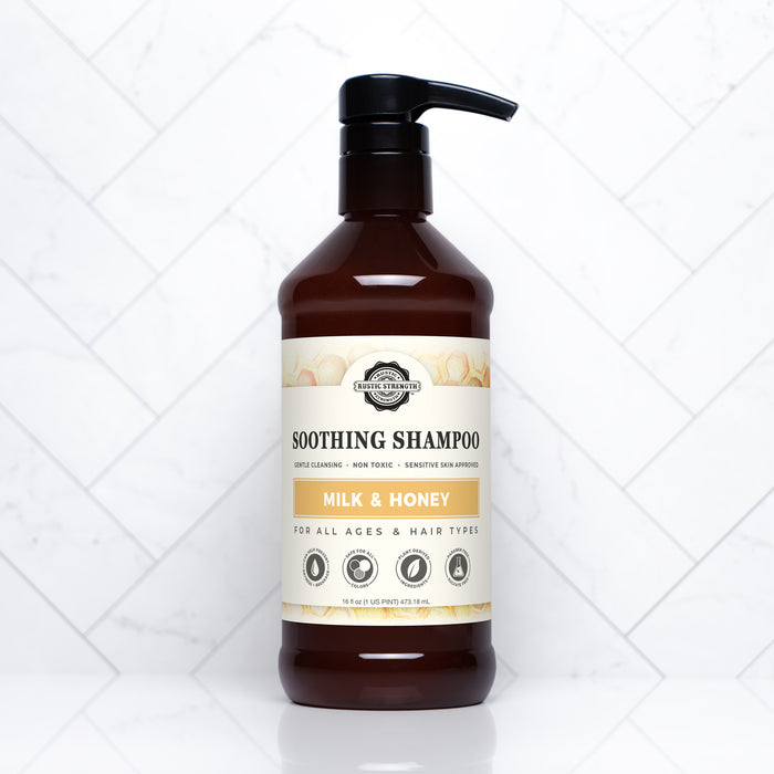 Rustic Strength, Soothing Shampoo, 16oz, Plastic, Milk & Honey