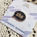 Speech Bubble He/She/They Pronoun Pins