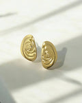 Spiral Beachy Seashell Statement Earrings Gold Filled