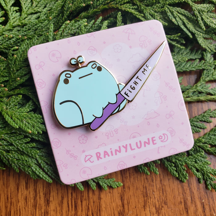 Sprout Knife Frog Enamel Pin