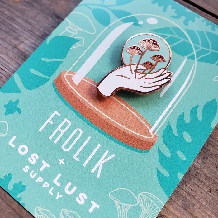 Sprouting Mushrooms Enamel Pin