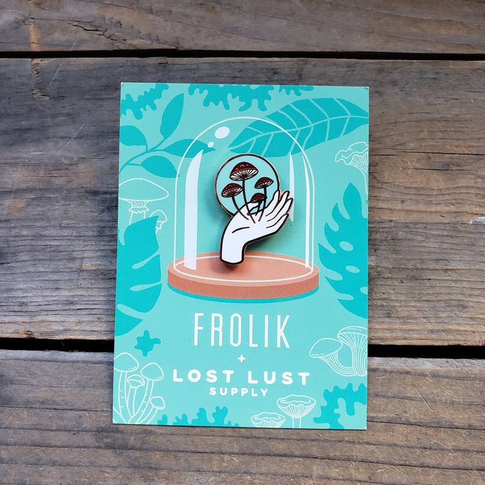 Sprouting Mushrooms Enamel Pin