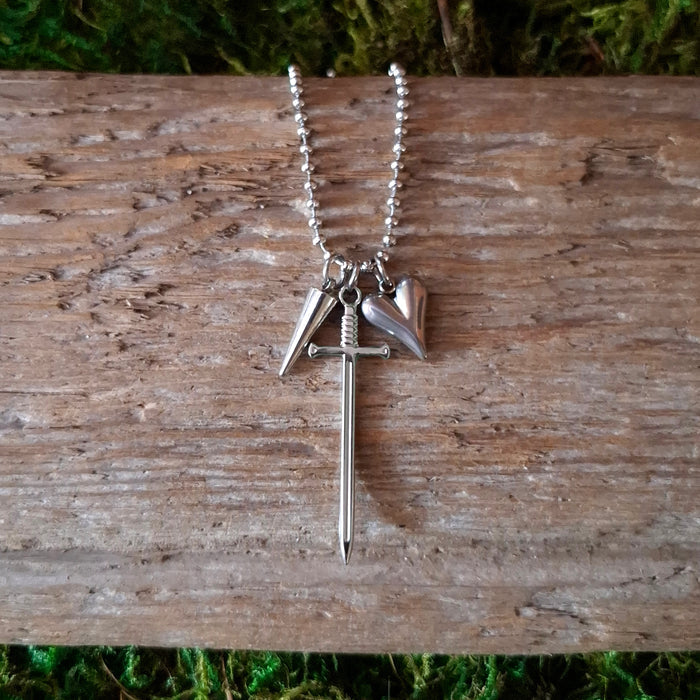 Stainless Steel Sword Charm Necklace