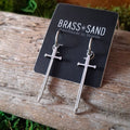 Stainless Steel Sword Hoop Earrings