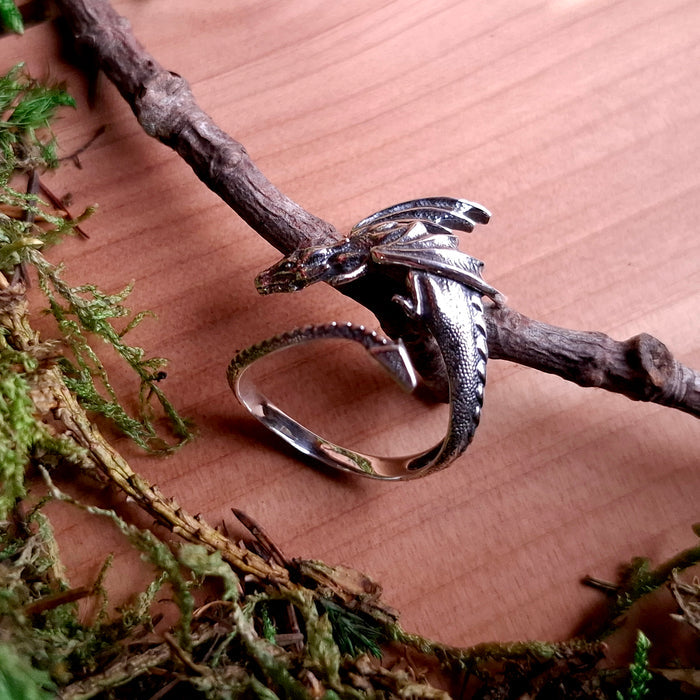 Sterling Silver Adjustable Dragon Ring