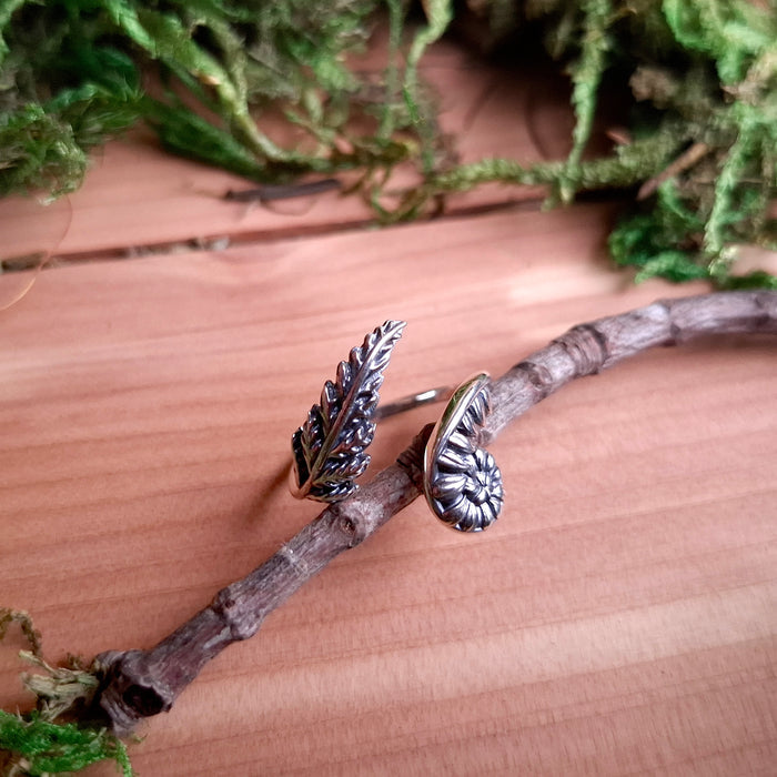 Sterling Silver Adjustable Fern Ring