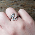 Sterling Silver Adjustable Leaf Ring