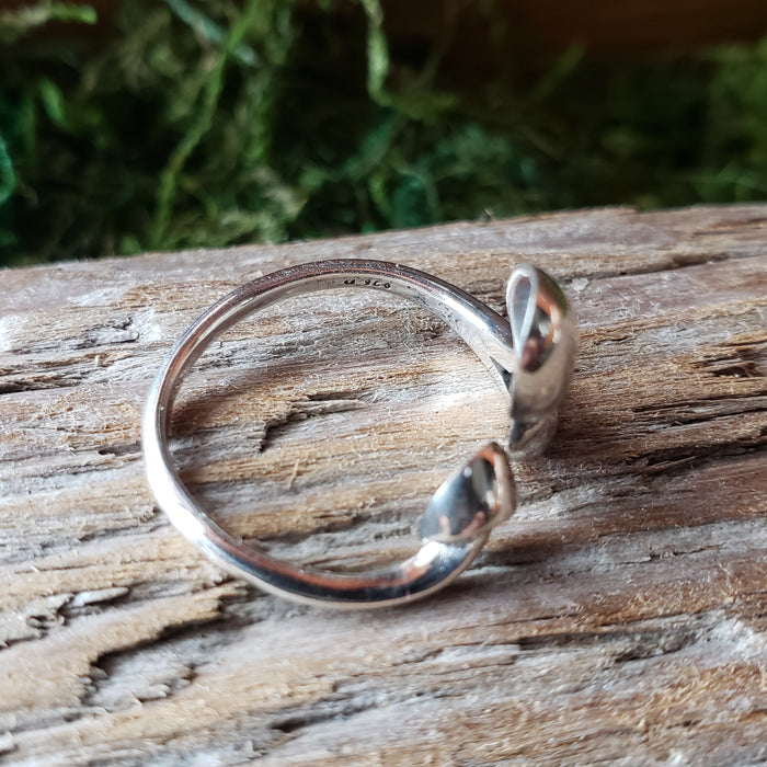Sterling Silver Adjustable Mushroom Trio Ring