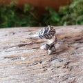 Sterling Silver Adjustable Oak & Acorn Ring