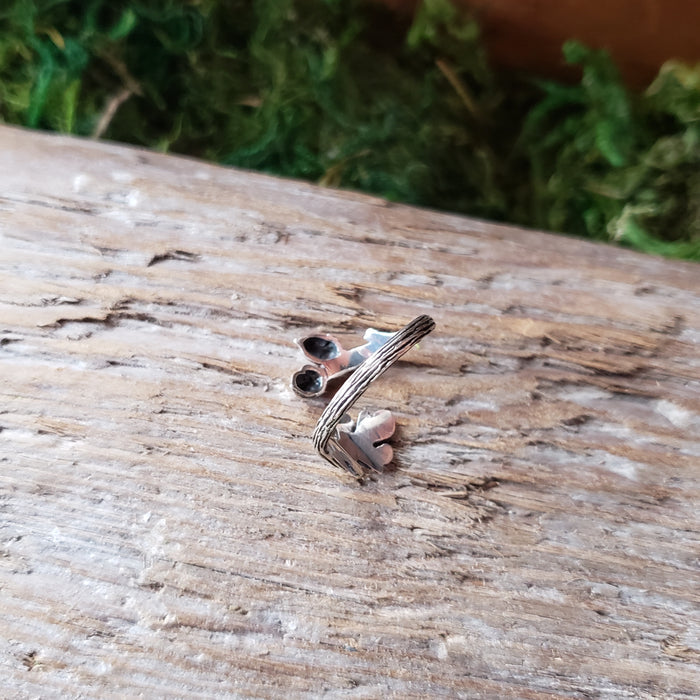 Sterling Silver Adjustable Oak & Acorn Ring