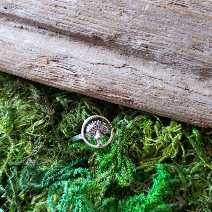 Sterling Silver Amanita Mushroom Ring