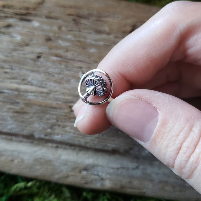 Sterling Silver Amanita Mushroom Ring