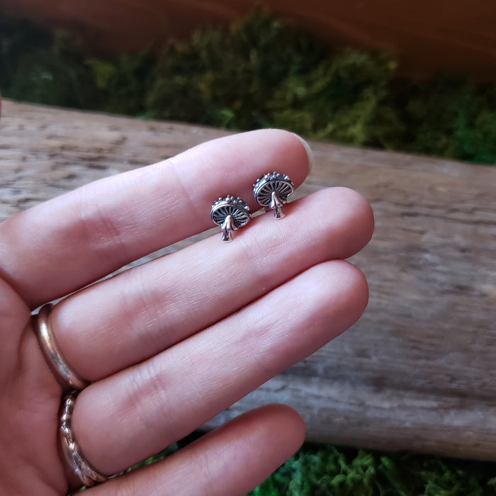 Sterling Silver Amanita Mushroom Studs