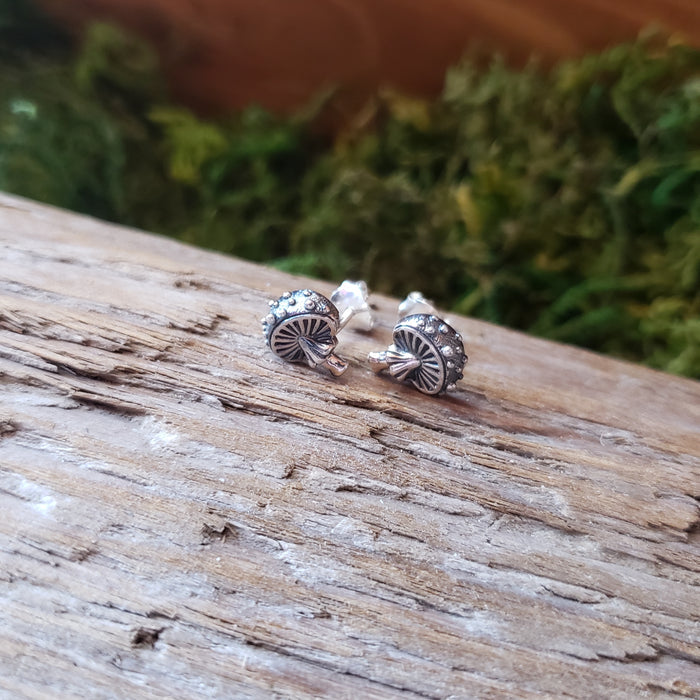 Sterling Silver Amanita Mushroom Studs