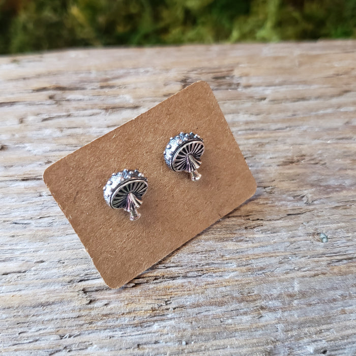 Sterling Silver Amanita Mushroom Studs