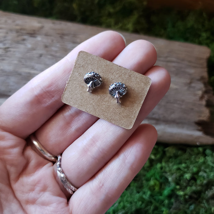 Sterling Silver Amanita Mushroom Studs