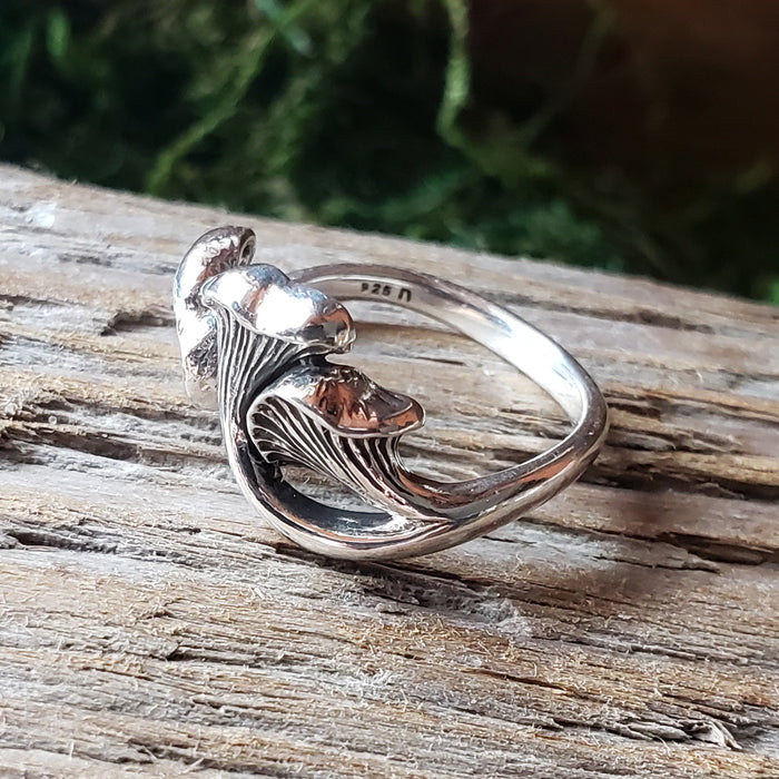 Sterling Silver Chanterelle Mushroom Ring